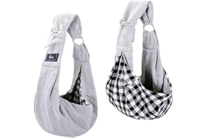 CUBY Pet Sling Carrier, Adjustable Sling Bag, Dog Cat Outdoor Shoulder Carrier Bag (Gray)