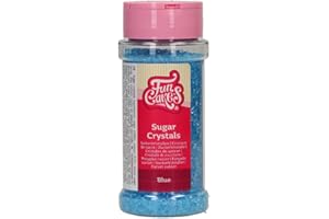 FunCakes Sugar Crystals, Azul: Espolvoreado para Tartas, Gran Sabor, Perfecto para Decorar Tartas, Espolvoreado para Cupcakes. 80 g.