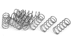 TOP-VIGOR 10Pcs Compression Spring, 8mm OD,0.8mm Wire Size,20mm Free Length Dual Extended Durable Dual Hook Tension Spring for Furniture Screen Doors Repair Projects