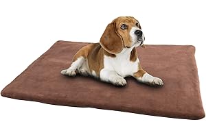 vitazoo Thermal Dog & Cat Blanket - 60 x 45 cm - Non Slip Soft Cosy Calming Pet Bed - Machine Washable Padded Mat for Pets - Brown