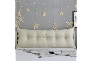 CHENGH Linen Cotton Cushion Headboard Bed Cushion For Headboard And Reading Bedside Cushion Sofa Cushion Long Pillow For Bed Headboard,Beige-120x60x20cm