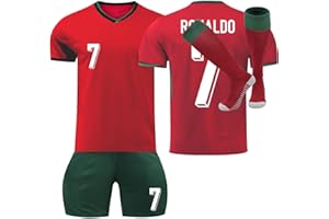 Umiquansome Football Kits for Kids No.7 Football Jersey Kit for Kids and Aldult Football Kit Jersey Football Set Football Kit for Kids Shirt Shorts Sock Football Tracksuit for Mens and Boys