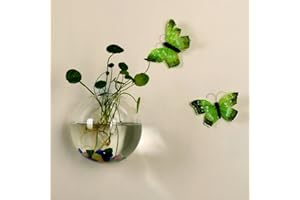 SHENXAY Wandbehang Blumentopf Klar Pflanze Glas Display Vasen Kugel Terrarium Behälter für Haus Garten Dekor