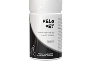 Vet-Service ​​​Pelo-Pet | 50 Capsule | Integratore per Gatti in Capsule | Stimola la Ricrescita del Pelo, Dona Un Mantello più Folto, con Biotina ad Altissima Concentrazione, Metionina e Zinco