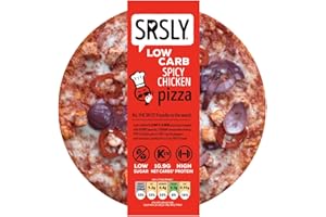SRSLY Low Carb Spicy Chicken Keto Pizzas | 9 Inch | Multipack of 3 | Low Sugar | High Protein | Delcious, Thin & Crispy Seriously Low Carb Pizza