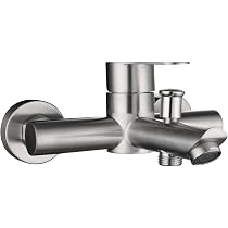 Tecmolog Duschbrause Mit 5 Sprühmodi - ABS Kunststoff, Gebürsteter Nickel, G1/2 Zoll, Wassersparend