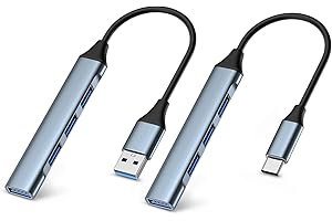 weishan 4-in-1 Charging Hub Compatible with MagicBand+ and Magic Band - USB and USB-C to MultiCharger for Smart Watch Band Ring Buds and Earbuds, 2-Pack