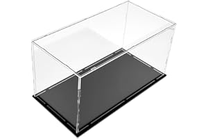 GOYAPRINT Vitrina Expositora Vitrinas para Colecciones con Base Negra, Expositor Metacrilato, Urna Metacrilato, Caja Metacrilato Transparente para Salón, Dormitorio, Despacho (30 x 15 x 15 CM)