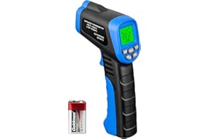 GOYERRNES Infrared Thermometer Gun, GR-981C Non-Contact infrared thermometer range from -50℃ to 550℃(-58~1022°F) with Adjustable Emissivity, D:S=12:1, Temperature Gun for Cooking, Oven, Engine (NOT for Human)