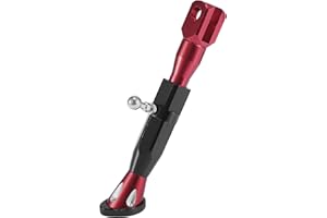 Motoforti Universal Adjustable Kickstand Side Support Stand Set for Motorcycle CNC Aluminum Alloy Red Black