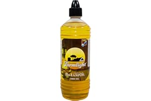 Farmlight Olio di Citronella Bio – 1L Olio per Lampade & Torce da Giardino – Naturale & per Atmosfera Rilassante – Per Esterni, Campeggio & Terrazze – Lunga Durata