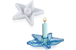 Viilich Stern Form Kerzenständer, Gießform Kerzenhalter, Candlestick Resin Formen Kristallglas Epoxy Silikonformen DIY Kerzenhalter Silikonform für Diy Schmuckbox, Teelichthalter