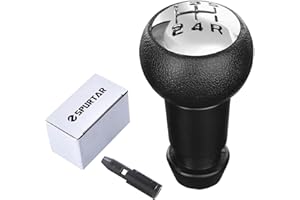 Spurtar Pommeau de levier de vitesses manuel 5 vitesses pour Peugeot 106 107 207 301 307 308 407 408 508 3008 1007 / CITROEN C2 C3 C4 Picasso - Noir et argent