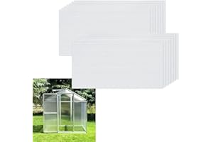 TRMLBE Pannelli per Serre Lastre in policarbonato doppia parete 4mm 14 pezzi 700g/m² lastre in policarbonato trasparente lastre tetto per serre da giardino - 605x1210x4mm