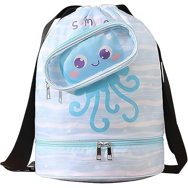WAWSAM Gymnastiekrugzak met trekkoord, 38 × 45 cm, sporttas voor kinderen, waterdichte zwemstrand boodschappentas, Groene dinosaurus., M