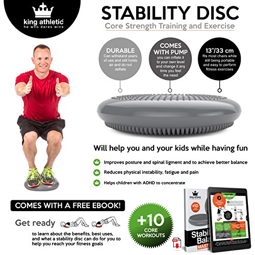 Ballsitzkissen mit Noppen :: Sitzkissen mit Pumpe :: Bestes Balancekissen für Training & Workout :: Bestes Gleichgewichtskissen für energetische Kinder / ADHS / Zappelphilipps :: für Klassenzimmer :: Orthopädisches Ballkissen fördert Koordination & Balance :: 100%-Geld-zurück-Garantie & lebenslange Gewährleistung - 6