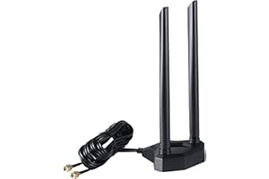 Dual Band 2.4GHz 5GHz 5.8GHz RP-SMA Male Antenna Aerial with Magnetic Base for PC Desktop Computer PCI-E WiFi Network Card USB WiFi Adapter Bluetooth Card Wireless Router, Supaerial