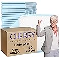 Cherry Medical Supply 40-Pieces Packed in 4 Pouches 60 cm x 90 cm XL Disposable Underpads, Incontinence Pads, Chux, Bed Covers, Puppy Training Thick, Super Absorbent Protection for Kids Adults Elderly