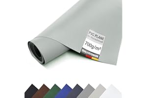 ‎ANKO PLANEN ANKO PLANEN PVC Abdeckplane 700 g/m² schwer wasserdicht UV-beständig reißfest – Matte LKW Plane für Garten, Industrie, Pool & Anhänger (Grau, 3m x 1m)