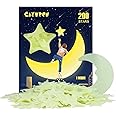 3D Wall Sticker Luminous Star, CAYUDEN 201 Pieces Luminous Star Stickers Glow in The Dark Stars Ceiling Children's Fluorescent Stars Moon Luminous for Bedrooms Decoration