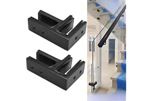 KMERCE - Pinza para valla de cristal de acero inoxidable 304 - Fijación de valla de cristal para barandilla de escalera - Balaustrada de cristal para balcón, jardín, terraza (90 grados - NEGRO) para