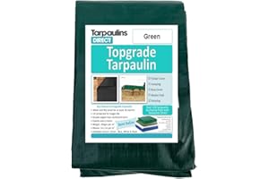 BRADSHAWS DIRECT Topgrade Tarpaulin 200gsm 5.0m X 2.5m Green Heavy Duty Waterproof Sheet Cover Tarp with Reinforcved Eyelets