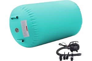 LUBAKED Air Roller Gymnastics Barrel Inflatable Air Roller Barrel with Pump, Tumbling Mat Gym Tumble Track Backhandspring Trainer for Exercise Training Yoga Backflip