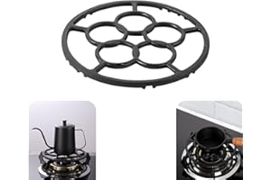 Guanici Moka Pot Gas Stove Stand Stovetop Coffee Makers Stove Stand Gas Ring Reducer Moka Pot Gas Ring Reducer for Supporting Mocha Pots Frying Pans Small Milk Cans Frying Pans（Black）