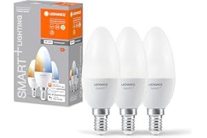 LEDVANCE Lampe LED intelligente avec technologie WiFi, E14-base, optique mate ,Couleur de lumière modifiable (2700K-6500K), 470 Lumen, Remplacement de la traditionnelle 40W-Ampoules 3-Pack