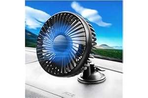 CGEAMDY Auto Ventilator, Auto Ventilator Fan 360 ° Rotation Lüfter Wenig Lärm Sommerlüfter, 12V USB Ventilator 3 Geschwindigkeiten für Auto Van SUV, RV, Boot（Saugnapf）