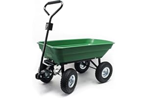 WilTec Chariot de Jardin à Main avec Benne basculante Volume 125L Capacité 350Kg Remorque Brouette