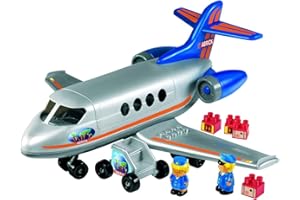 Jouets Ecoiffier - 3155 - Happy Jet Abrick - 2 Personnages + Accessoires - jeu de construction - Dès 18 Mois - Fabriqué en France