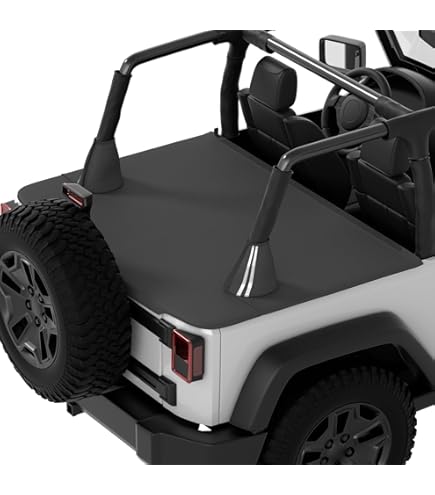 Shadeidea Jeep Wrangler Tonneau Cover JLU 4 Door Rear Trunk Cover Cargo Vinyl Cover For 2018 JL Unlimited Tailgate Ton Cover-Black-3 Years Warranty