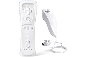 TechKen Wii Controller fjärrkontroll med Nunchuck och ersättningsstyrenhet för Wii (styrenhet utan Motion Plus)