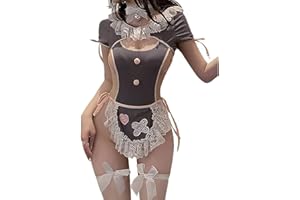 SNOMYRS Strój pokojówki anime kostium cosplay japoński słodki fartuch fantazyjne kawaii sznurowane jednoczęściowe body