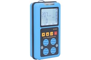 FABATER Detector de Gas, Monitor de 4 Gases para H2S, O2, CO y LEL, Detector Visual Portátil de Fugas de Gas con Vibración, Sonido, Luz, Probador de Gas Retroiluminado con Pantalla LCD