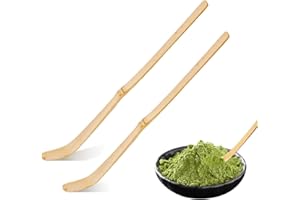 EUYKQNOI 2 Pièces 18 cm Bambou Cuillère à Thé Matcha Poudre Accessoire Cérémonie du Thé Japonaise Matcha Cérémonie Matcha Scoop Thé Bâtons Outil Poudre Accessoire Cérémonie du Thé