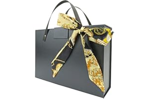 Visondeco Black Gift Box - 11x7.6x3.5 Inches Gift Box with Lids and Handles, Portable Magnetic Gift Box for Presents, Large Gift Box for Men