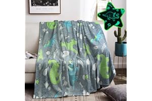 ‎HZVRTN HZVRTN Kuscheldecke Kinder Einhorn/Dinosaurier/Weltraum Decke, kuscheldecke leuchtet im Dunkeln, warme Decke Flauschige Geschenke für Jungs mädchen Sofa Kinderdecke (Dinosaurier B, 150x200cm)