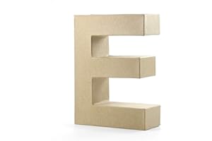 Pracht Creatives Hobby 4875-100E1 Papp Art Buchstabe E, Pappbuchstabe ca. 10 x 3 cm groß, ideal zum Bemalen, Bekleben und Verzieren, für Serviettentechnik geeignet, als dekorativer Schriftzug