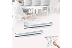 HMLFDC 2 Pièces Porte Bon de Commande Restaurant, 20CM Bon de Commande Rail De Billetterie Mural En Aluminium Antirouille Pour Tab Grabber, Reçus, Chèques, Photographies, Bureau, Restauration