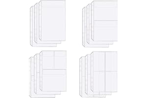 ‎BOOAEE 12 Stück Bindertaschen, a5 binder Kunststoff Lose Blätter Taschen, 6 Löcher Binder, Beginner Budget Binder Deutsch Dokumententaschen, 6-Loch-PVC-Taschen, Dokumenten-Organizer, Rechnungsmappe
