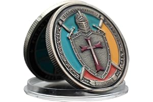 MERCOLLECTION Pièce commémorative Chevalier Templier Mettre sur toute l'armure de Dieu Pray Always Décoration de la Maison Collection de pièces