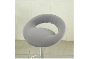 Mswborml Swivel Bar Stool Chair Covers with Hollow Backrest 4/2PCS, Anti-Slip Kitchen Bar Stool Chair Seat Covers Curved Lower Back, Round Bar Stools for Kitchen Island Seat Covers Washable,H,4PCS