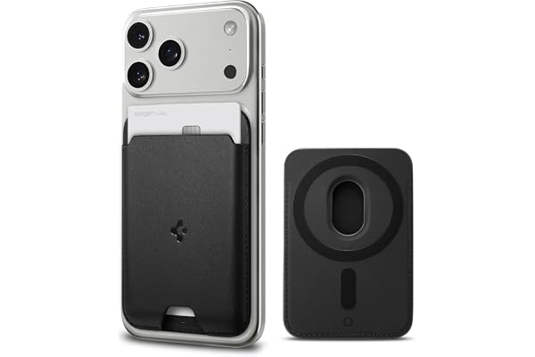 Spigen Valentinus MagFit 2-korts Magnetisk Plånbok för MagSafe & Pixelsnap | Premium kortfodral i veganskt läder med enkel kortåtkomst och säker magnetisk stängning
