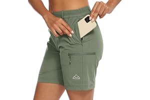 donhobo Women's Walking Hiking Shorts, Ladies Summer Cargo Shorts Lightweight Quick Dry Outdoor Casual Stretch Shorts Trousers