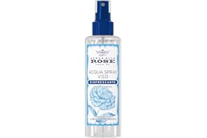 Acqua alle Rose, Spray Viso Rinfrescante, con Acqua Distillata di Rosa Damascena, 200 ml
