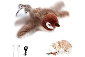 KutaKuta Interattivi Uccellino per Gatti Che Vola - Ricaricabile e Lavabile Uccello Volante Per Gatti, 2025 Flappy Bird Cat Toy, Gioco Gatto Uccellino Che Vola per Gattis Annoiati (Non può volare)