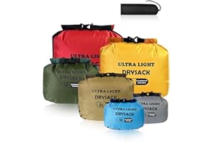 MOXTOYU Waterproof Dry Bag Set 6 Pack, Lightweight Drybag Canoe Bags with (15L 8L 5L) x2 Dry Sacks Waterproof Bags for Kayaking Rafting Boating Hiking Camping Travel Storage Boat Dry Bags