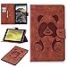 Produktbild Hülle für Amazon Fire HD 8, LuckyW Panda LederHülle für Amazon Fire HD 8 zoll Tablet (7. Generation - 2017) / Fire HD 8 (2016 Modell) Ledertasche Brieftasche Flip Wallet Case Kuntsleder im Bookstyle Handyhülle Tasche Protective Shell Folio Klapphülle Bumper Case Cover - Braun
